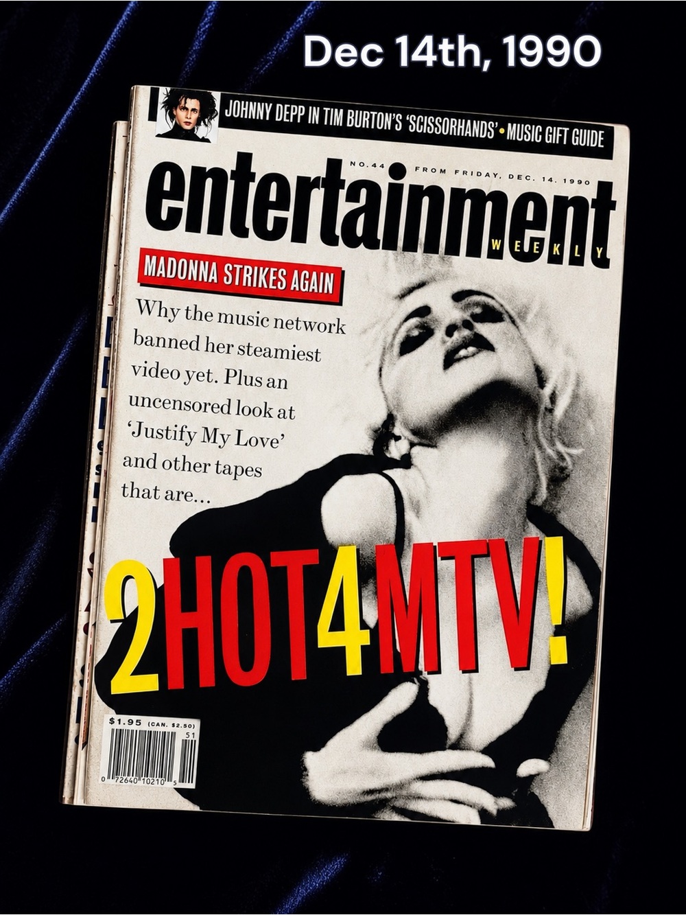 1990 Entertainment Weekly Magazine Dec Issue - Madonna Justify My Love Video